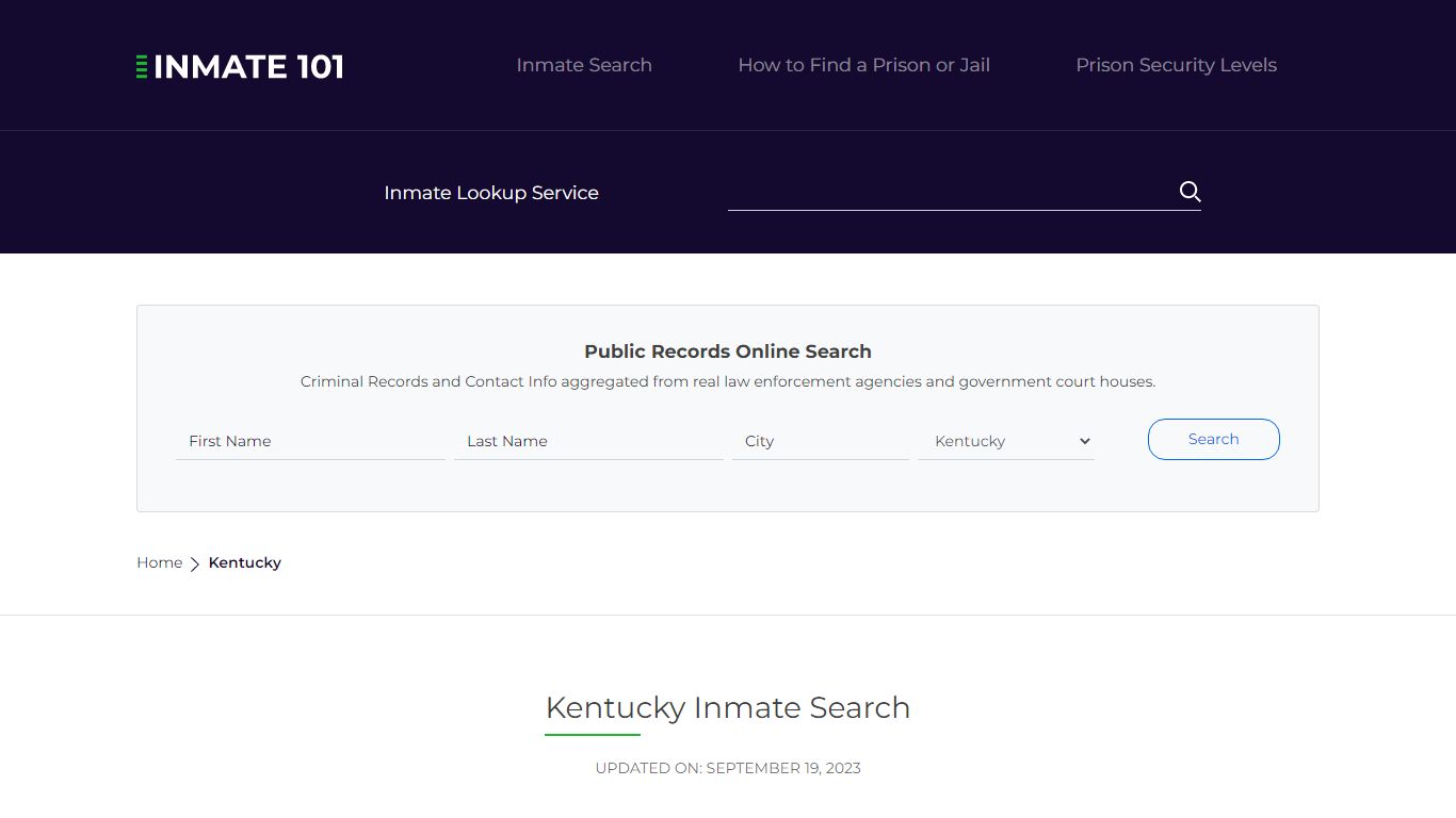 Kentucky Inmate Search – Kentucky Department of Corrections Offender Lookup